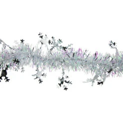 Northlight 12' X 3" White Iridescent And Silver Snowflakes Christmas Tinsel Garland - Unlit -Winter Decor Store northlight k15324 3new 26258.1667339343
