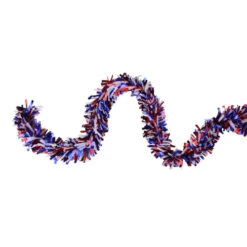 Northlight 12' X 4" Red And Blue Wide Cut Patriotic Tinsel Christmas Garland - Unlit