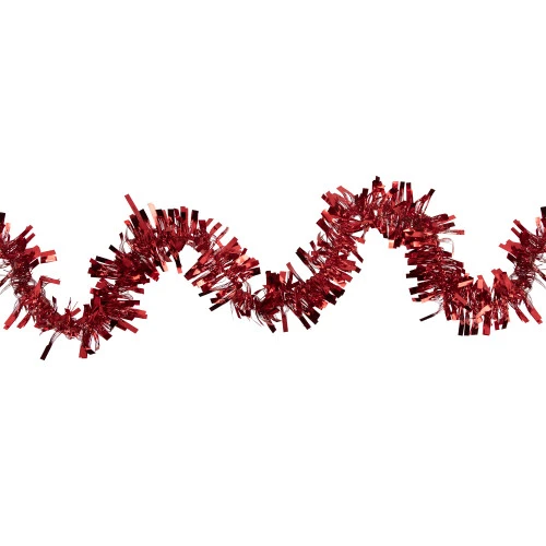 Northlight Boa Wide Cut Tinsel Commercial Christmas Garland - 50' X 3" - Red - Unlit 1 Northlight Boa Wide Cut Tinsel Commercial Christmas Garland - 50' X 3" - Red - Unlit