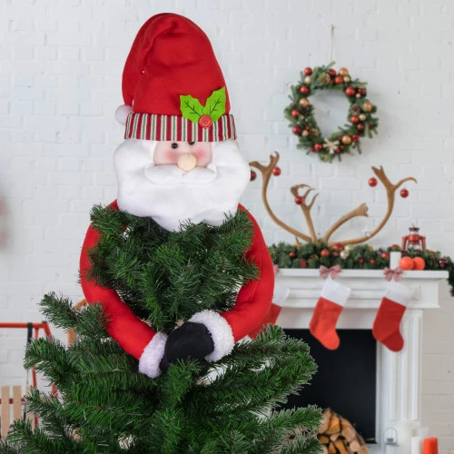Northlight 27" Plush Santa Claus Christmas Tree Topper, Unlit 2 Northlight 27" Plush Santa Claus Christmas Tree Topper, Unlit - Image 2
