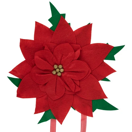29" Red Poinsettia Tie-On Christmas Tree Topper, Unlit 1 29" Red Poinsettia Tie-On Christmas Tree Topper, Unlit