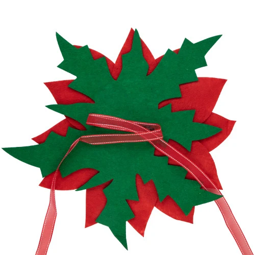 29" Red Poinsettia Tie-On Christmas Tree Topper, Unlit 5 29" Red Poinsettia Tie-On Christmas Tree Topper, Unlit - Image 5