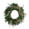 Northlight Pre-Lit Mixed Pine, Berry And Pine Cone Christmas Wreath - 22" - Clear LED Lights