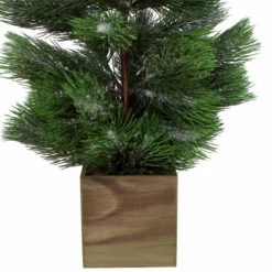 3' Snowy Pine Artificial Christmas Tree In Wooden Pot - Unlit 7 3' Snowy Pine Artificial Christmas Tree In Wooden Pot - Unlit -Winter Decor Store northlight kji91323 1 77908.1605925994