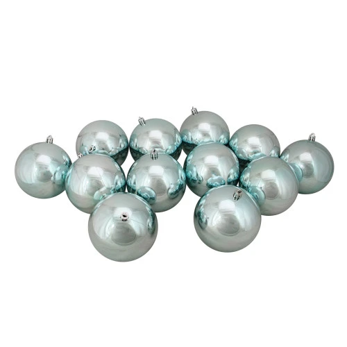 12ct Mermaid Blue Shatterproof Shiny Christmas Ball Ornaments 4" (100mm) 1 12ct Mermaid Blue Shatterproof Shiny Christmas Ball Ornaments 4" (100mm)