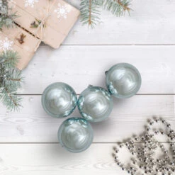 12ct Mermaid Blue Shatterproof Shiny Christmas Ball Ornaments 4" (100mm) 4 12ct Mermaid Blue Shatterproof Shiny Christmas Ball Ornaments 4" (100mm) -Winter Decor Store northlight lj35466 5 04374.1664379675