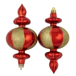 Northlight 8ct Red And Gold Shatterproof Finial Christmas Ornaments, 6" -Winter Decor Store northlight lj99412 03 92908.1697473579