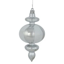 Northlight 8-Count Silver And White Shatterproof Finial Christmas Ornaments, 6" 7 Northlight 8-Count Silver And White Shatterproof Finial Christmas Ornaments, 6" -Winter Decor Store northlight lj99414 02 07070.1697560187