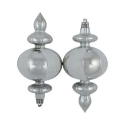 Northlight 8-Count Silver And White Shatterproof Finial Christmas Ornaments, 6" 8 Northlight 8-Count Silver And White Shatterproof Finial Christmas Ornaments, 6" -Winter Decor Store northlight lj99414 03 08641.1697560187