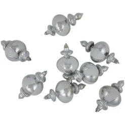 Northlight 8-Count Silver And White Shatterproof Finial Christmas Ornaments, 6" 9 Northlight 8-Count Silver And White Shatterproof Finial Christmas Ornaments, 6" -Winter Decor Store northlight lj99414 04 72087.1697560187