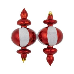 Northlight 8-Count Red And White Shatterproof Finial Christmas Ornaments, 6" -Winter Decor Store northlight lj99418 03 80513.1697560188