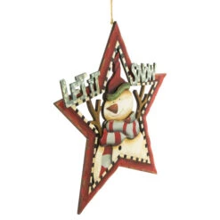 Northlight 13.25" "Let It Snow" Snowman Star Hanging Christmas Sign -Winter Decor Store northlight lk94199 2 47476.1691160924