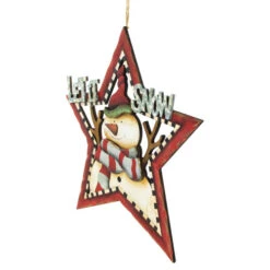 Northlight 13.25" "Let It Snow" Snowman Star Hanging Christmas Sign -Winter Decor Store northlight lk94199 3 73911.1691160924