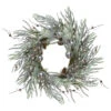 Northlight 28" Artificial Pine Frosted Christmas Wreath With Silver Berries-Unlit