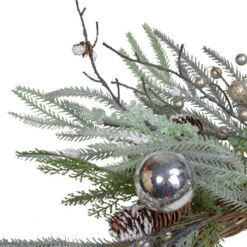 Northlight 28" Artificial Pine Frosted Christmas Wreath With Silver Berries-Unlit -Winter Decor Store northlight ll89743 3 sample 80401.1603245204