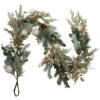 Northlight Glittered Mixed Foliage With Ornaments Artificial Christmas Garland - 6' X 7" - Unlit