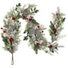 Frosted Pinecones And Berries Artificial Christmas Garland - 6' X 8" - Unlit