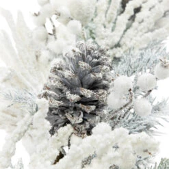 Northlight Flocked Pinecones And Berries Artificial Pine Christmas Garland - 6' X 8" - Unlit -Winter Decor Store northlight ll94342 03 94159.1726019802