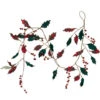 Northlight 5' Green And Red Plaid Holly With Jingle Bells Christmas Garland - Unlit