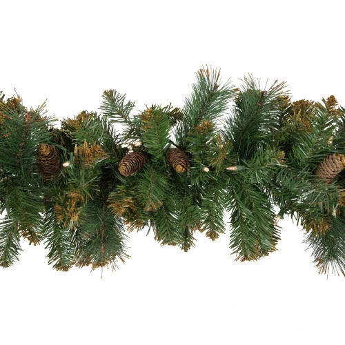 Northlight Pre-Lit Yorkville Pine Artificial Christmas Garland - 9' X 10" - Clear Lights 3 Northlight Pre-Lit Yorkville Pine Artificial Christmas Garland - 9' X 10" - Clear Lights - Image 3