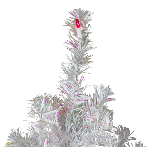 Northlight 4' Pre-lit White Iridescent Pine Artificial Christmas Tree - Pink Lights 3 Northlight 4' Pre-lit White Iridescent Pine Artificial Christmas Tree - Pink Lights - Image 3
