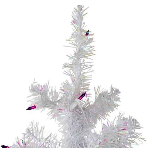 Northlight 4' Pre-lit White Iridescent Pine Artificial Christmas Tree - Purple Lights 3 Northlight 4' Pre-lit White Iridescent Pine Artificial Christmas Tree - Purple Lights - Image 3