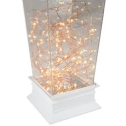 Northlight Tapered Lantern With Rice Lights Decoration - 12" - White - Clear Lights -Winter Decor Store northlight mw90997 4 sample 92285.1603245546