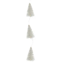Northlight LED Lighted Battery Operated White Mini Sisal Tree Christmas Garland - 6.5' - Warm White Lights