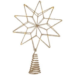 Northlight 12" LED Lighted Glittered Gold Star Christmas Tree Topper, Warm White Lights -Winter Decor Store northlight my89450 01 42366.1704997009