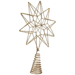 Northlight 12" LED Lighted Glittered Gold Star Christmas Tree Topper, Warm White Lights -Winter Decor Store northlight my89450 02 16272.1704997009