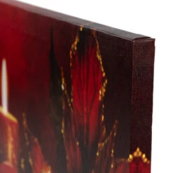 Northlight LED Lighted Glitter Striped Candles With Poinsettia Christmas Wall Art - 12" X 15.75" -Winter Decor Store northlight nj85674 03 94125.1695052446