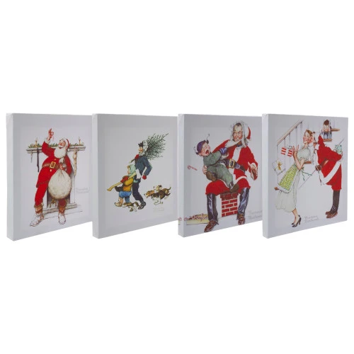 Northlight Set Of 4 8" X 8" Classic Norman Rockwell Christmas Scene Canvas Prints 4 Northlight Set Of 4 8" X 8" Classic Norman Rockwell Christmas Scene Canvas Prints - Image 4