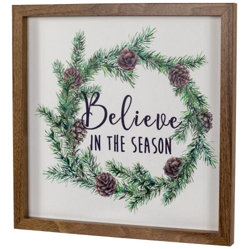 Northlight Wooden Framed "Believe In The Season" Christmas Wall Sign - 11.75" 4 Northlight Wooden Framed "Believe In The Season" Christmas Wall Sign - 11.75" - Image 4