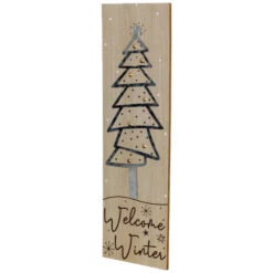Northlight Rectangular "Welcome Winter" Christmas Tree Wooden Wall Sign - 15.75" -Winter Decor Store northlight nj95131 02 01595.1694187837