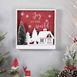 Northlight 11.75" Lighted Joy To The World Wooden Christmas Wall Decoration -Winter Decor Store northlight nj95142 styled 2 62119.1694187837