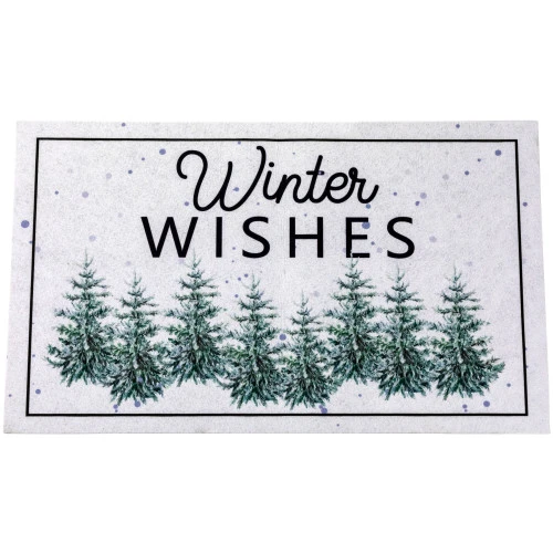 Northlight Pine Trees "Winter Wishes" Christmas Doormat 29" X 17" 3 Northlight Pine Trees "Winter Wishes" Christmas Doormat 29" X 17" - Image 3