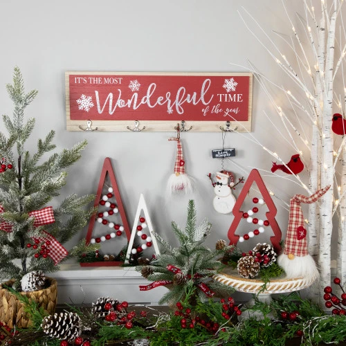 Northlight Snowflakes "It's The Most Wonderful Time Of The Year" Christmas Wall Hooks - 19.5" 2 Northlight Snowflakes "It's The Most Wonderful Time Of The Year" Christmas Wall Hooks - 19.5" - Image 2