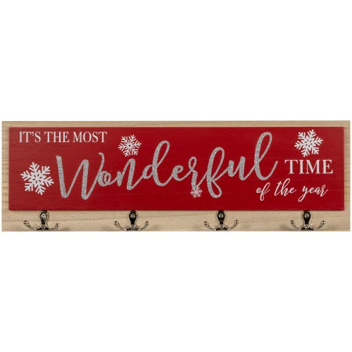 Northlight Snowflakes "It's The Most Wonderful Time Of The Year" Christmas Wall Hooks - 19.5" 1 Northlight Snowflakes "It's The Most Wonderful Time Of The Year" Christmas Wall Hooks - 19.5"