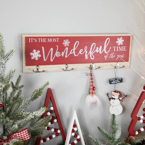 Northlight Snowflakes "It's The Most Wonderful Time Of The Year" Christmas Wall Hooks - 19.5" 6 Northlight Snowflakes "It's The Most Wonderful Time Of The Year" Christmas Wall Hooks - 19.5" - Image 6