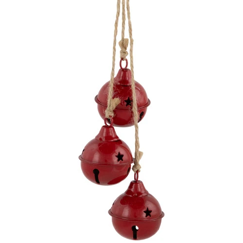 Northlight Cascading Christmas Jingle Bell Ornaments- 13.5" - Red - Set Of 2 3 Northlight Cascading Christmas Jingle Bell Ornaments- 13.5" - Red - Set Of 2 - Image 3
