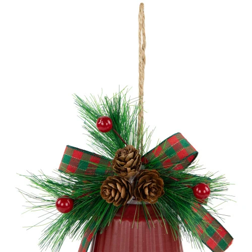 Northlight Bells With Pine Sprigs And Bow Christmas Ornaments- 7" - Red - Set Of 2 8 Northlight Bells With Pine Sprigs And Bow Christmas Ornaments- 7" - Red - Set Of 2 - Image 8