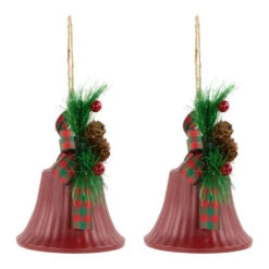 Northlight Bells With Pine Sprigs And Bow Christmas Ornaments- 7" - Red - Set Of 2 11 Northlight Bells With Pine Sprigs And Bow Christmas Ornaments- 7" - Red - Set Of 2 -Winter Decor Store northlight nj96015 07 14200.1721868333