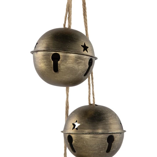 Northlight Jingle Bells With Plaid Bow Hanging Christmas Decoration - 20" - Gold 5 Northlight Jingle Bells With Plaid Bow Hanging Christmas Decoration - 20" - Gold - Image 5