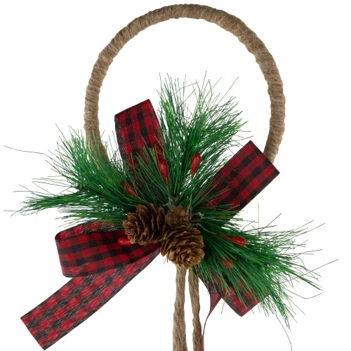 Northlight Jingle Bells With Plaid Bow Hanging Christmas Decoration - 20" - Gold 4 Northlight Jingle Bells With Plaid Bow Hanging Christmas Decoration - 20" - Gold - Image 4