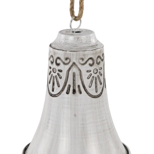 Northlight Embossed Bells Christmas Ornaments - 6" - White - Set Of 2 6 Northlight Embossed Bells Christmas Ornaments - 6" - White - Set Of 2 - Image 6