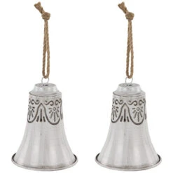 Northlight Embossed Bells Christmas Ornaments - 6" - White - Set Of 2 11 Northlight Embossed Bells Christmas Ornaments - 6" - White - Set Of 2 -Winter Decor Store northlight nj96022 06 13792.1723857302
