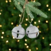 Northlight Antiqued Christmas Jingle Bell Ornaments - 3" - White - Set Of 2