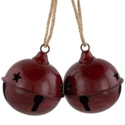 Northlight Antiqued Jingle Bell Christmas Ornaments - 3" - Burgundy - Set Of 2 -Winter Decor Store northlight nj96028 02 17772.1722387414