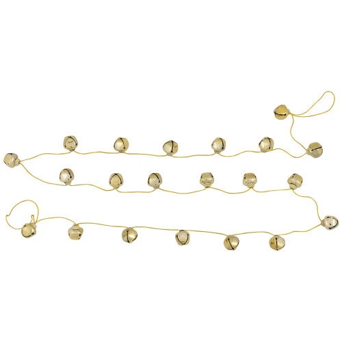 Northlight Shiny Metal Christmas Jingle Bells Garland - 7.5' - Gold 2 Northlight Shiny Metal Christmas Jingle Bells Garland - 7.5' - Gold - Image 2