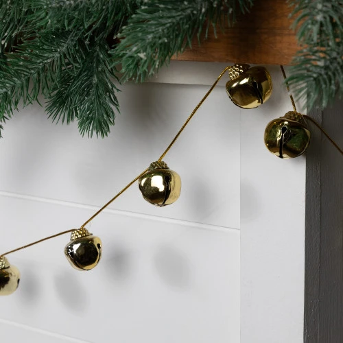 Northlight Shiny Metal Christmas Jingle Bells Garland - 7.5' - Gold 1 Northlight Shiny Metal Christmas Jingle Bells Garland - 7.5' - Gold